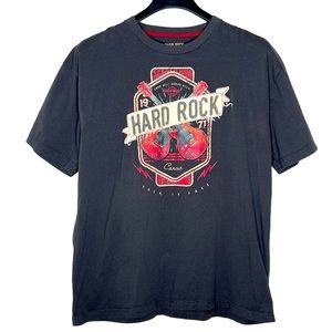 Hard Rock Hotel Cancun Black Cotton Short Sleeves Graphic T Shirt Size XL